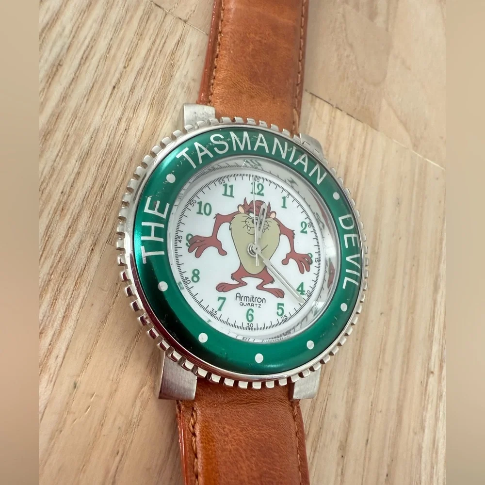 Vintage Armitron Warner bros looney tunes Taz Tasmanian devil watch NEW BATTERY